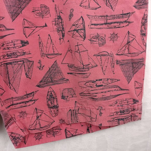 Polo Ralph Lauren Shorts Mens Size 42 Pink Sailboat Nautical AOP Print Chino - Picture 5 of 16